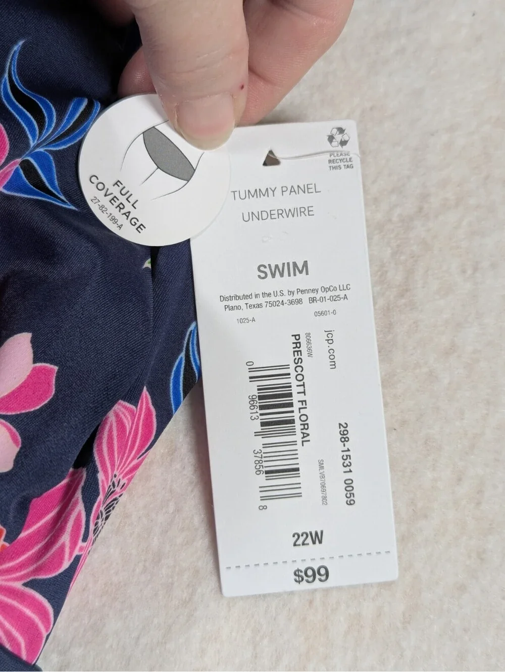 Liz Claiborne - Prescott Floral - Tankini Swimsuit - Size: 22W
